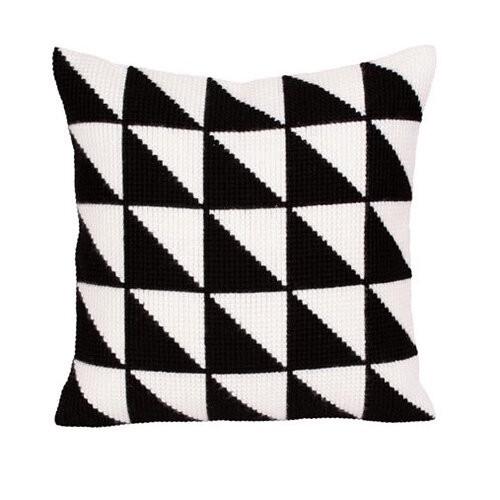 Collection D Art Borduurkussen Black and white 40 x 40 cm cda-5275 Collection D Art Borduurkussen Black and white 40 x 40 cm cda-5275