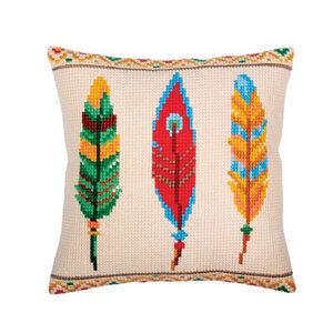Collection D Art Borduurkussen Plumelets for Dreamcatcher 40 x 40 cm