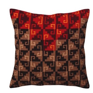 Collection D Art Borduurkussen Peruvian ornament 5369  40 x 40 cm