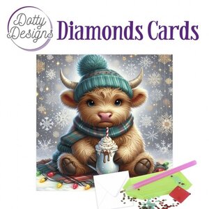 Dotty Designs   Diamond Painting Kerstkaart Christmas Cow 1