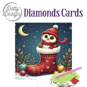 Dotty Designs   Diamond Painting Kerstkaart Christmas Owl 1