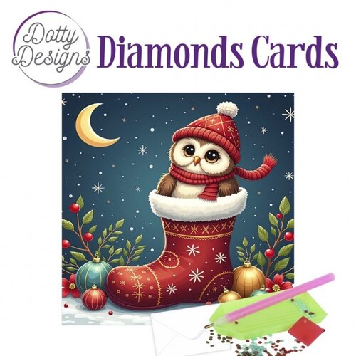 Dotty Designs Diamond Painting Kerstkaart Christmas Owl 1 Dotty Designs Diamond Painting Kerstkaart Christmas Owl 1