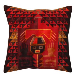 Collection D Art Borduurkussen Peruvian ornament 5370 40 x 40 cm