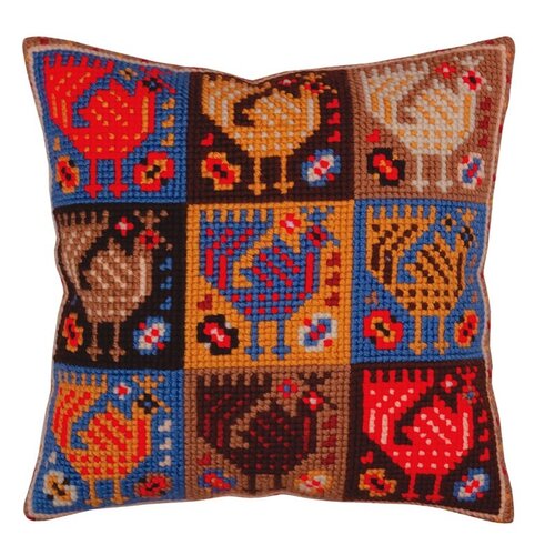 Collection D Art Borduurkussen Ornament birds 40 x 40 cm Collection D Art Borduurkussen Ornament birds 40 x 40 cm