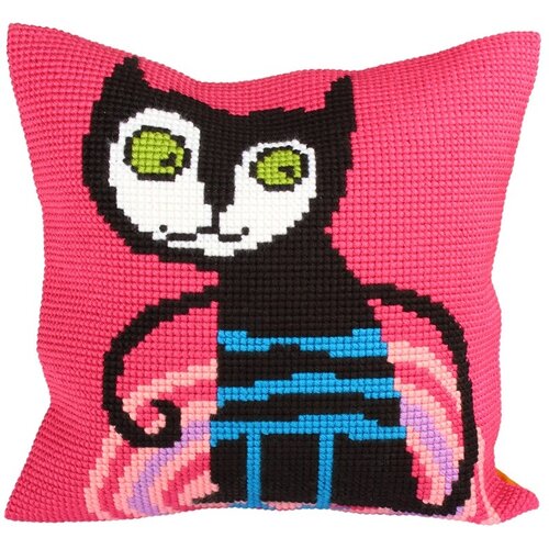 Collection D Art Borduurkussen Escaped Cat 5231 40 x 40 cm Collection D Art Borduurkussen Escaped Cat 5231 40 x 40 cm