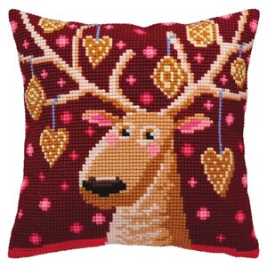 Collection D Art Borduurkussen Christmas Gingerbreads 40 x 40 cm