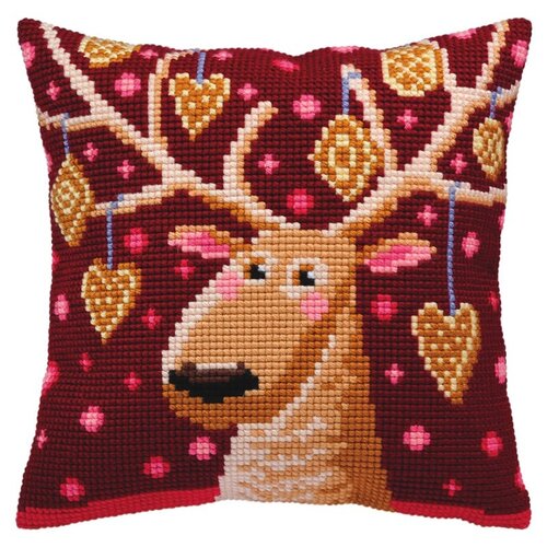 Collection D Art Borduurkussen Christmas Gingerbreads 40 x 40 cm Collection D Art Borduurkussen Christmas Gingerbreads 40 x 40 cm