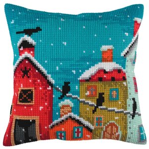 Collection D Art Borduurkussen Winter Morning 40 x 40 cm