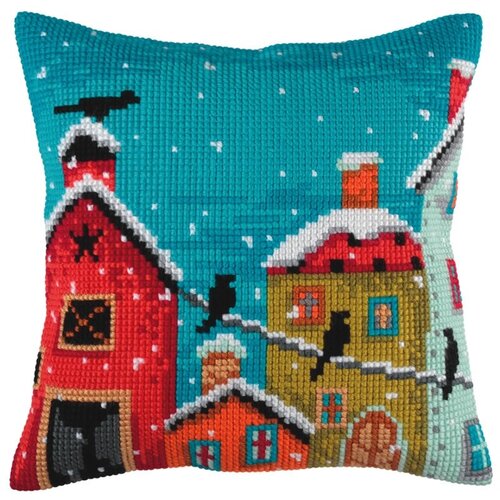 Collection D Art Borduurkussen Winter Morning 40 x 40 cm Collection D Art Borduurkussen Winter Morning 40 x 40 cm