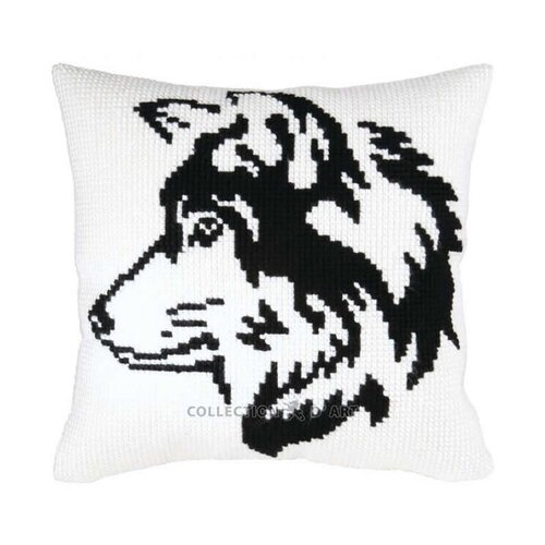 Collection D Art Borduurkussen Dog Head 40 x 40 cm Collection D Art Borduurkussen Dog Head 40 x 40 cm