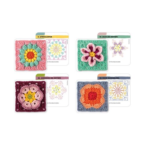 Mix and match granny squares bloemen Mix and match granny squares bloemen