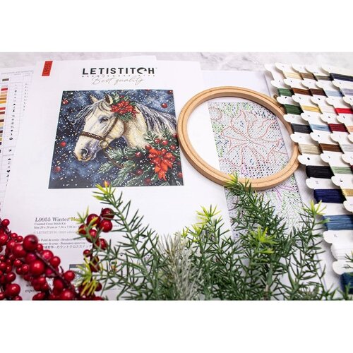 Leti Stitch Leti Stitch Borduurpakket Winter Horse