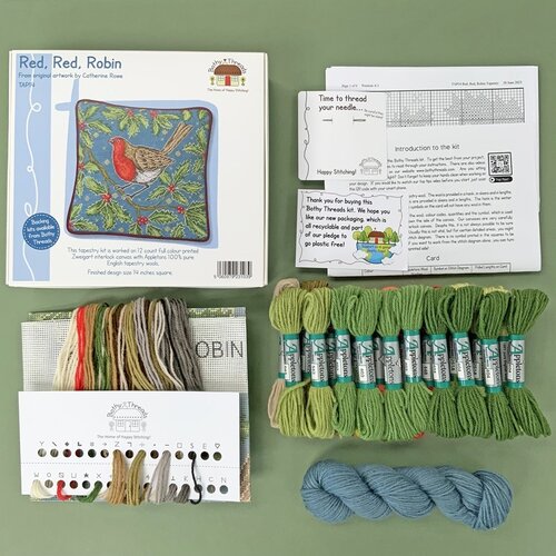 Bothy Threads Bothy Threads Petit Point Borduurkussen Red, Red, Robin