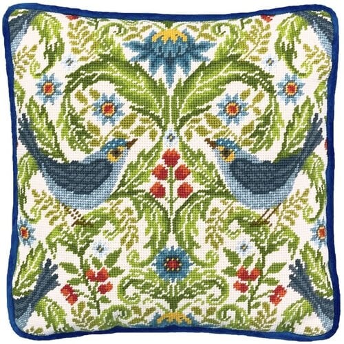 Bothy Threads Bothy Threads Petit Point Borduurkussen Summer Bluebirds Tapestry