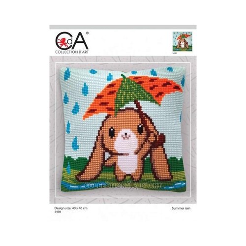 Collection D Art Borduurkussen Summer Rain 40 x 40 cm