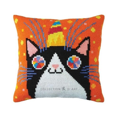 Collection D Art Borduurkussen Fun Party 40 x 40 cm