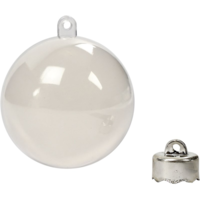 Kunststof kerstballen 2-delig 6 cm 8 stuks