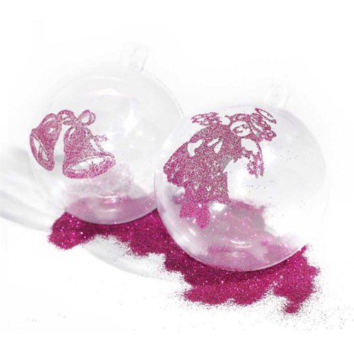 Creotime Kunststof kerstballen 2-delig 6 cm 8 stuks
