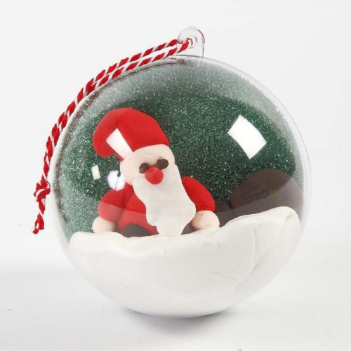 Creotime Kunststof kerstballen 2-delig 8 cm 5 stuks
