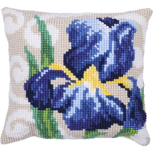 Needleart Borduurpakket Kussen Blue Iris 40 x 40 cm Needleart Borduurpakket Kussen Blue Iris 40 x 40 cm