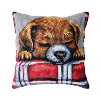Borduurkussen Beloved Puppy 40 x 40 cm