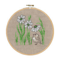 Permin borduurpakket Bird by flower 13-5450