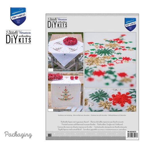 Vervaco Vervaco Tafelkleed Kerstboom met versiering 80 x 80 cm