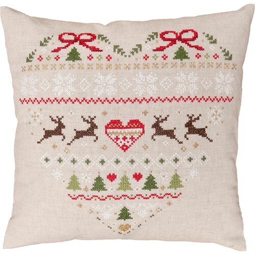 Vervaco Vervaco kruissteekkussen Kerstmis 40 x 40 cm