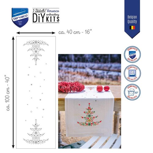 Vervaco Vervaco Tafelloper Kerstboom met versiering 40 x 100 cm
