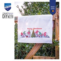 Vervaco borduurpakket handdoek  Gnomes met kerstboom