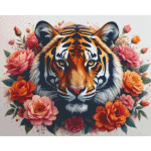 PixelHobby Pixelhobby Patroon 5867 Tijger tussen de Bloemen