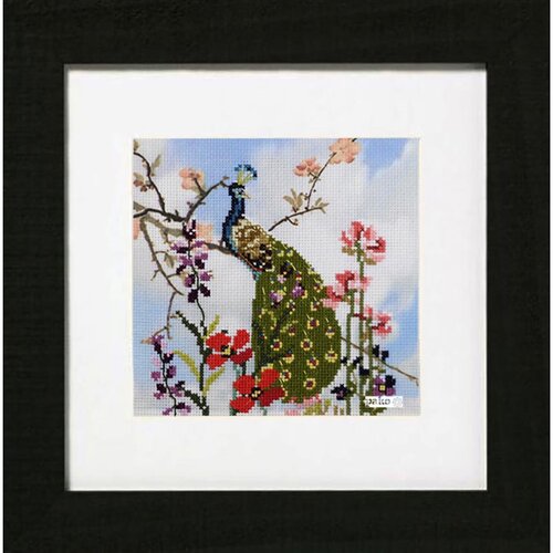 Pako Pako Borduurpakket Pauw deels voorbedrukt 24 x 24 cm Pako Pako Borduurpakket Pauw deels voorbedrukt 24 x 24 cm