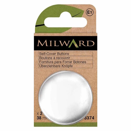 Milward Milward Stofknopen 38mm zilver 2 stuks Milward Milward Stofknopen 38mm zilver 2 stuks