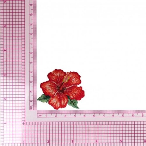 Mediac Applicatie opstrijkbaar Hibiscus 5 cm Mediac Applicatie opstrijkbaar Hibiscus 5 cm