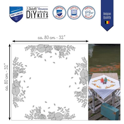 Vervaco Vervaco Tafelkleed herfstdiertjes Vervaco Vervaco Tafelkleed herfstdiertjes