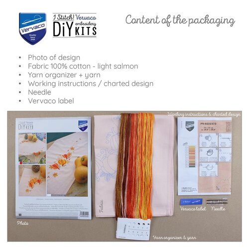 Vervaco Vervaco Tafelloper Herfstpompoenen Vervaco Vervaco Tafelloper Herfstpompoenen