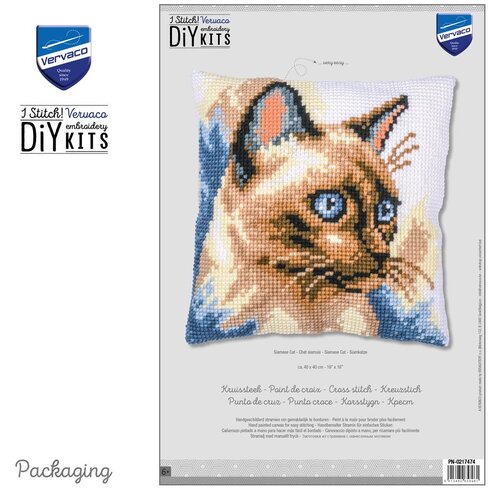 Vervaco Vervaco borduurpakket kussen Siamese Cat Vervaco Vervaco borduurpakket kussen Siamese Cat