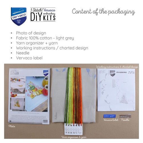 Vervaco Vervaco Tafelkleed Pompoen met bladeren Vervaco Vervaco Tafelkleed Pompoen met bladeren