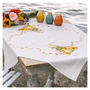 Vervaco Vervaco Tafelkleed Pompoen met bladeren Vervaco Vervaco Tafelkleed Pompoen met bladeren