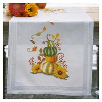 Vervaco Tafelloper  Pompoen met bladeren