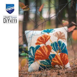 Vervaco Vervaco borduurpakket kussen Ginkobladeren Vervaco Vervaco borduurpakket kussen Ginkobladeren