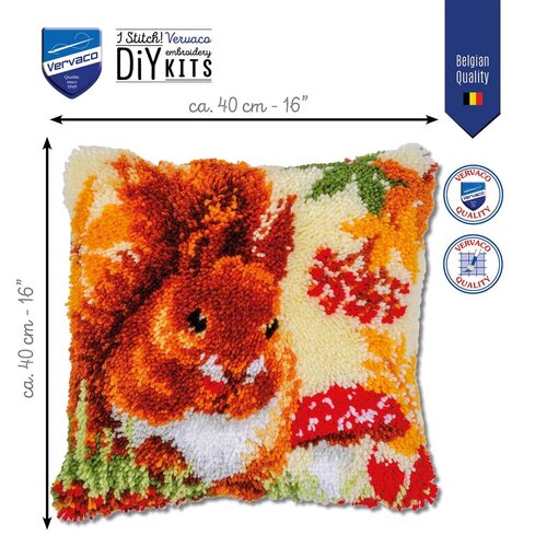Vervaco Vervaco Smyrna Knoopkussen Eekhoorn in de herfst Vervaco Vervaco Smyrna Knoopkussen Eekhoorn in de herfst