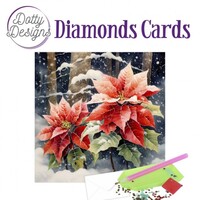 Diamond Painting Kerstkaart Poinsettia