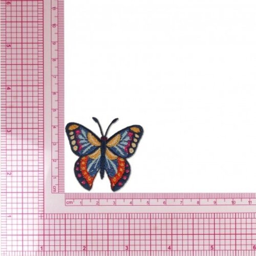 Mediac Applicatie Vlinder Blue Fuchsia 5 cm opstrijkbaar