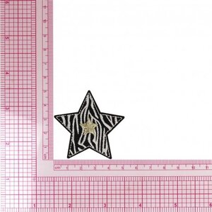 Mediac Applicatie Ster Zebra Motief 5 cm opstrijkbaar Mediac Applicatie Ster Zebra Motief 5 cm opstrijkbaar
