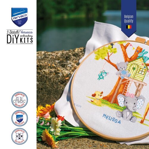 Vervaco Vervaco Geboorte Borduurpakket Aan de boomhut