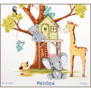 Vervaco Vervaco Geboorte Borduurpakket Aan de boomhut