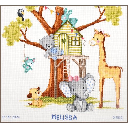 Vervaco Vervaco Geboorte Borduurpakket Aan de boomhut