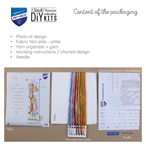 Vervaco Vervaco Geboorte Borduurpakket Groeimeter Aan de boomhut Vervaco Vervaco Geboorte Borduurpakket Groeimeter Aan de boomhut