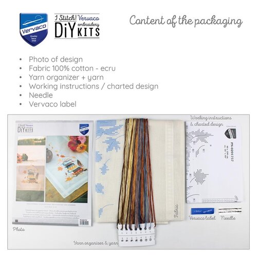 Vervaco Vervaco Tafelloper Boeken en herfstbladeren Vervaco Vervaco Tafelloper Boeken en herfstbladeren